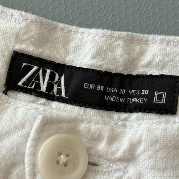 Zara Men’s Linen Blend Shorts – White – Size 30 - Picture 4 of 8
